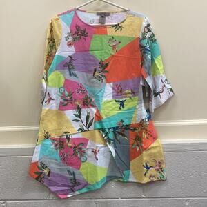 Sharon Young women’s S NWT Colorful Floral Tunic top